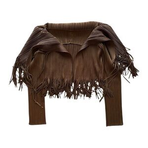 RARE Pleats Please Issey Miyake fringe top